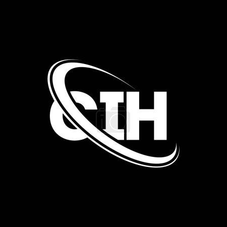 Ilustración de Logo de CIH. Carta de CIH. Diseño del logotipo de la letra CIH. Logo CIH inicial vinculado con el logotipo del círculo y del monograma en mayúsculas. Tipografía CIH para marca tecnológica, empresarial e inmobiliaria. - Imagen libre de derechos