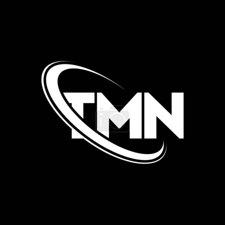Ilustración de Logo de TMN. Carta de TMN. Diseño del logotipo de la letra TMN. Inicial logo de TMN vinculado con el círculo y el logotipo del monograma en mayúsculas. Tipografía TMN para marca tecnológica, empresarial e inmobiliaria. - Imagen libre de derechos