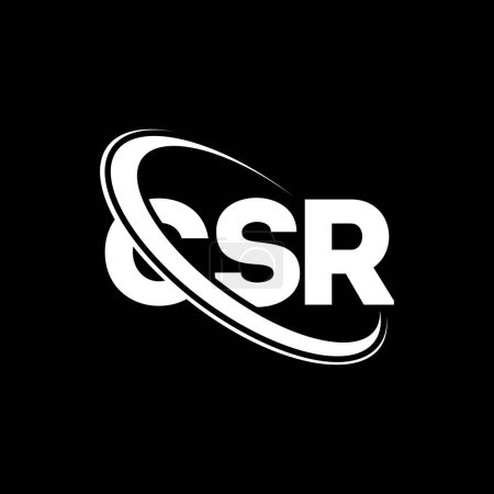 Ilustración de Logo de RSC. Carta de RSE. Diseño del logotipo de la letra CSR. Logotipo inicial de RSC vinculado con el logotipo del círculo y del monograma en mayúsculas. Tipografía de RSC para marca tecnológica, empresarial e inmobiliaria. - Imagen libre de derechos