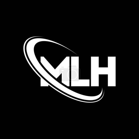 Ilustración de Logo de MLH. Carta MLH. Diseño del logotipo de la letra MLH. Inicial logo MLH vinculado con círculo y logo monograma en mayúsculas. Tipografía MLH para marca tecnológica, empresarial e inmobiliaria. - Imagen libre de derechos