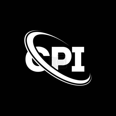 Illustration for CPI logo. CPI letter. CPI letter logo design. Initials CPI logo linked with circle and uppercase monogram logo. CPI typography for technology, business and real estate brand. - Royalty Free Image