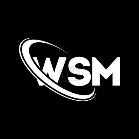 Téléchargez les illustrations : Logo WSM. Lettre WSM. WSM lettre logo design. Initiales Logo WSM lié au logo monogram cercle et majuscule. Typographie WSM pour la marque technologique, commerciale et immobilière. - en licence libre de droit