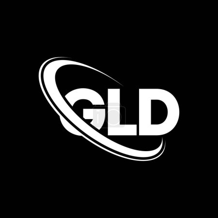 Ilustración de Logo GLD. Carta GLD. Diseño del logotipo de la letra GLD. Inicial logotipo GLD vinculado con el círculo y el logotipo del monograma en mayúsculas. Tipografía GLD para marca tecnológica, empresarial e inmobiliaria. - Imagen libre de derechos