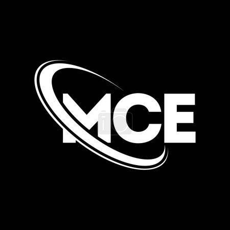 Ilustración de Logotipo MCE. Carta de la MCE. Diseño del logotipo de la letra MCE. Logotipo inicial de MCE vinculado con el círculo y el logotipo del monograma en mayúsculas. Tipografía MCE para marca tecnológica, empresarial e inmobiliaria. - Imagen libre de derechos