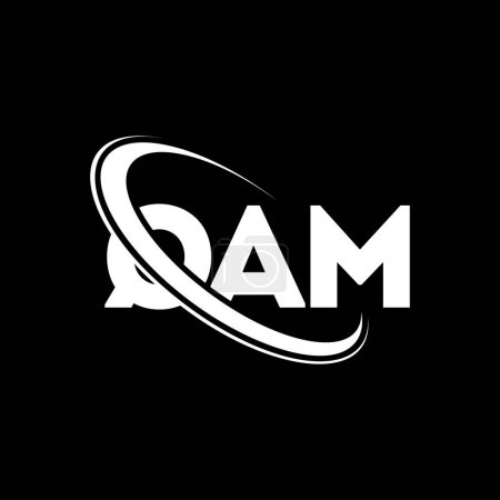 Ilustración de Logo de QAM. Carta QAM. Diseño del logotipo de la letra QAM. Logotipo inicial de QAM vinculado con el círculo y el logotipo del monograma en mayúsculas. Tipografía QAM para marca tecnológica, empresarial e inmobiliaria. - Imagen libre de derechos