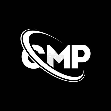 Ilustración de Logo de CMP. Carta de la CMP. Diseño del logotipo de la letra CMP. Logotipo inicial de CMP vinculado con el círculo y el logotipo del monograma en mayúsculas. Tipografía CMP para marca tecnológica, empresarial e inmobiliaria. - Imagen libre de derechos