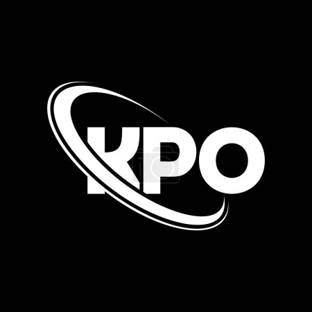 Illustration for KPO logo. KPO letter. KPO letter logo design. Initials KPO logo linked with circle and uppercase monogram logo. KPO typography for technology, business and real estate brand. - Royalty Free Image