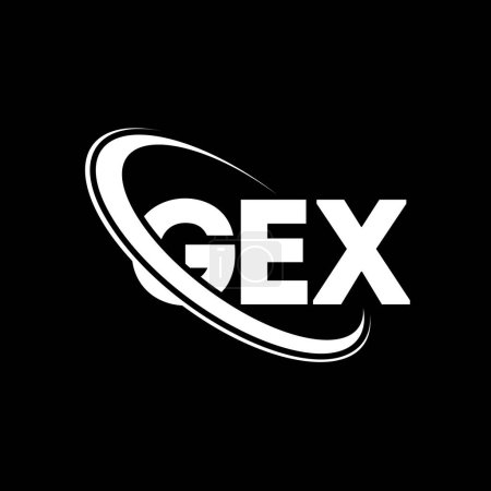 Ilustración de Logo de GEX. Carta de GEX. Diseño del logotipo de la letra GEX. Logo inicial de GEX vinculado con el logotipo del círculo y del monograma en mayúsculas. Tipografía GEX para marca tecnológica, empresarial e inmobiliaria. - Imagen libre de derechos