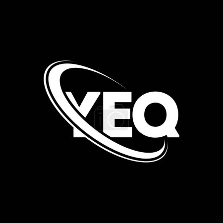 Illustration for YEQ logo. YEQ letter. YEQ letter logo design. Initials YEQ logo linked with circle and uppercase monogram logo. YEQ typography for technology, business and real estate brand. - Royalty Free Image