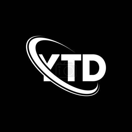 Ilustración de Logo de YTD. Carta de la YTD. Diseño del logotipo de la letra YTD. Inicial logo YTD vinculado con el círculo y el logotipo del monograma en mayúsculas. Tipografía YTD para marca tecnológica, empresarial e inmobiliaria. - Imagen libre de derechos