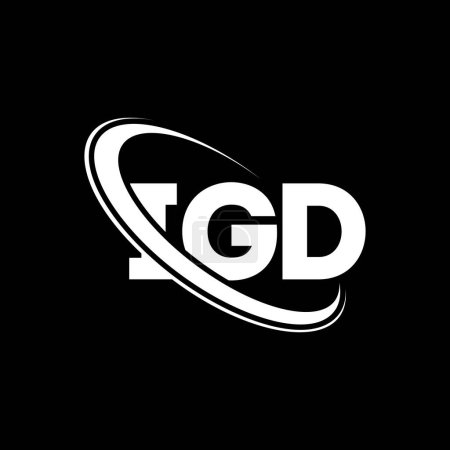 Illustration for IGD logo. IGD letter. IGD letter logo design. Initials IGD logo linked with circle and uppercase monogram logo. IGD typography for technology, business and real estate brand. - Royalty Free Image