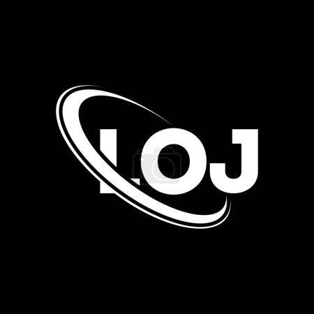 Ilustración de Logotipo LOJ. Carta de LOJ. Diseño del logotipo de la letra LOJ. Logotipo inicial de LOJ vinculado con el círculo y el logotipo del monograma en mayúsculas. Tipografía LOJ para marca tecnológica, empresarial e inmobiliaria. - Imagen libre de derechos