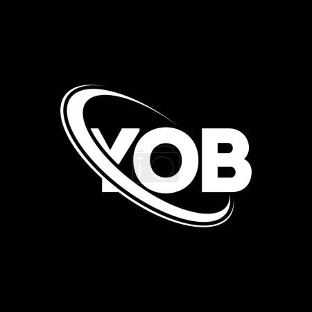 Illustration for YOB logo. YOB letter. YOB letter logo design. Initials YOB logo linked with circle and uppercase monogram logo. YOB typography for technology, business and real estate brand. - Royalty Free Image