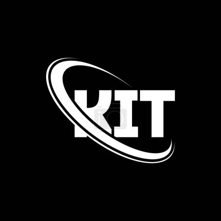 Illustration for KIT logo. KIT letter. KIT letter logo design. Initials KIT logo linked with circle and uppercase monogram logo. KIT typography for technology, business and real estate brand. - Royalty Free Image