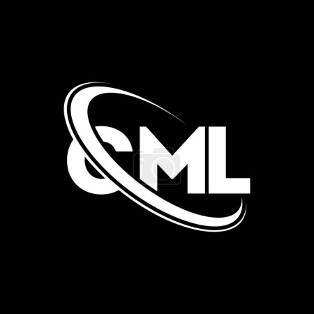 Illustration for CML logo. CML letter. CML letter logo design. Initials CML logo linked with circle and uppercase monogram logo. CML typography for technology, business and real estate brand. - Royalty Free Image