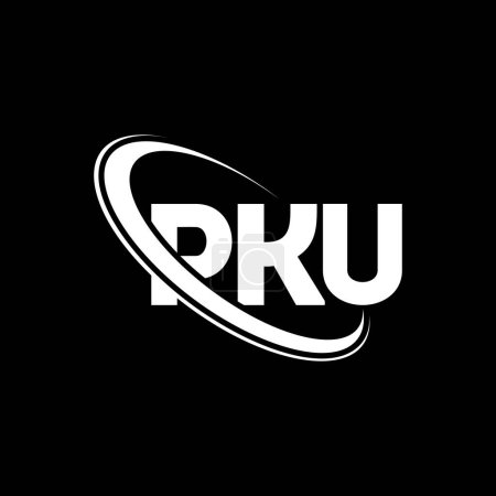 Téléchargez les illustrations : Logo PKU. Lettre de la PKU. PKU lettre logo design. Initiales PKU logo lié avec cercle et logo monogramme majuscule. PKU typographie pour la technologie, les affaires et la marque immobilière. - en licence libre de droit