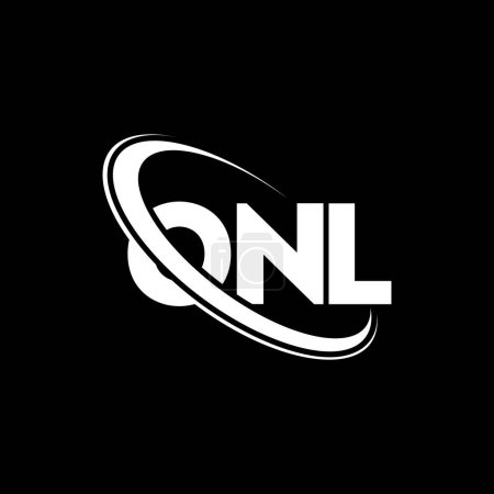 Ilustración de Logo ONL. La única carta. Diseño del logotipo de la letra ONL. Logotipo inicial ONL vinculado con círculo y monograma en mayúsculas. Tipografía ONL para marca tecnológica, empresarial e inmobiliaria. - Imagen libre de derechos