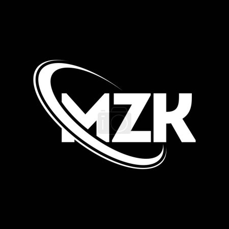 Ilustración de Logo de MZK. Carta MZK. Diseño del logotipo de la letra MZK. Inicial logo MZK vinculado con el círculo y el logotipo del monograma en mayúsculas. Tipografía MZK para marca tecnológica, empresarial e inmobiliaria. - Imagen libre de derechos