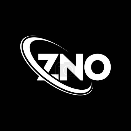 Illustration for ZNO logo. ZNO letter. ZNO letter logo design. Initials ZNO logo linked with circle and uppercase monogram logo. ZNO typography for technology, business and real estate brand. - Royalty Free Image