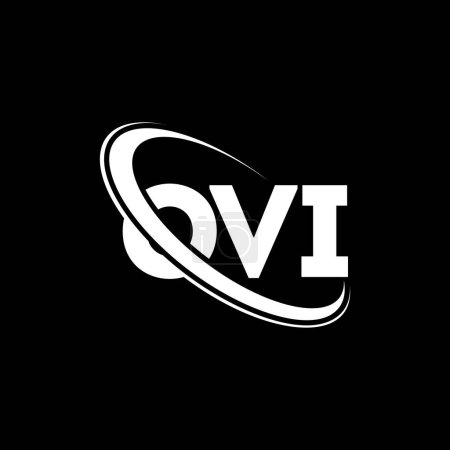 Ilustración de Logo OVI. Carta OVI. Diseño del logotipo de la letra OVI. Logo inicial de OVI vinculado con el logotipo del círculo y del monograma en mayúsculas. Tipografía OVI para marca tecnológica, empresarial e inmobiliaria. - Imagen libre de derechos
