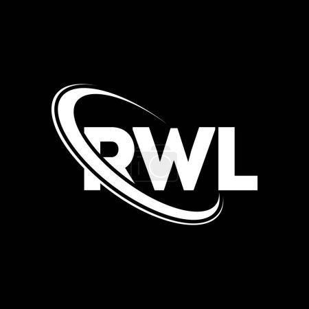 Illustration for RWL logo. RWL letter. RWL letter logo design. Initials RWL logo linked with circle and uppercase monogram logo. RWL typography for technology, business and real estate brand. - Royalty Free Image