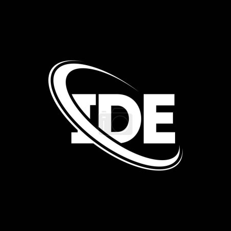Ilustración de Logo IDE. Carta IDE. Diseño del logotipo de la letra IDE. Logo inicial del IDE vinculado con el logotipo del círculo y del monograma en mayúsculas. Tipografía IDE para marca tecnológica, empresarial e inmobiliaria. - Imagen libre de derechos