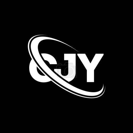 Illustration for CJY logo. CJY letter. CJY letter logo design. Initials CJY logo linked with circle and uppercase monogram logo. CJY typography for technology, business and real estate brand. - Royalty Free Image