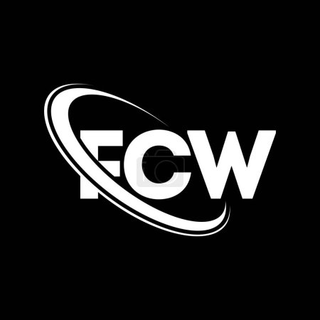 Illustration for FCW logo. FCW letter. FCW letter logo design. Initials FCW logo linked with circle and uppercase monogram logo. FCW typography for technology, business and real estate brand. - Royalty Free Image