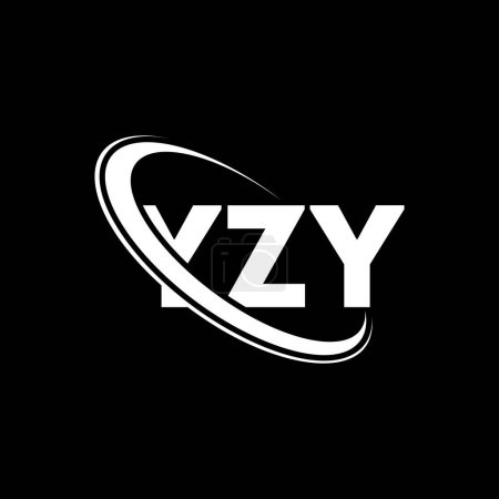 Illustration for YZY logo. YZY letter. YZY letter logo design. Initials YZY logo linked with circle and uppercase monogram logo. YZY typography for technology, business and real estate brand. - Royalty Free Image