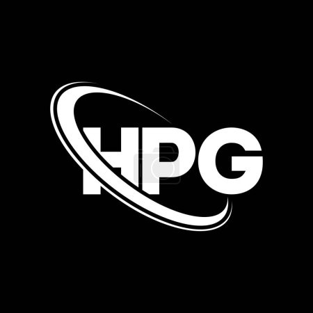 Ilustración de Logo HPG. Carta HPG. Diseño del logotipo de la letra HPG. Logo inicial de HPG vinculado con círculo y monograma en mayúsculas. Tipografía HPG para marca tecnológica, empresarial e inmobiliaria. - Imagen libre de derechos