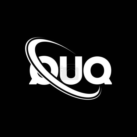 Illustration for QUQ logo. QUQ letter. QUQ letter logo design. Initials QUQ logo linked with circle and uppercase monogram logo. QUQ typography for technology, business and real estate brand. - Royalty Free Image