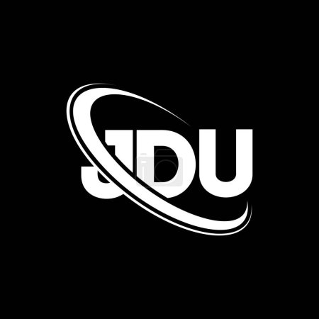Téléchargez les illustrations : Logo JDU. Lettre de la JDU. Design de logo lettre JDU. Initiales Logo JDU lié au logo monogramme cercle et majuscule. Typographie JDU pour la marque technologique, commerciale et immobilière. - en licence libre de droit