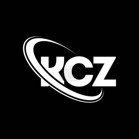 Illustration for KCZ logo. KCZ letter. KCZ letter logo design. Initials KCZ logo linked with circle and uppercase monogram logo. KCZ typography for technology, business and real estate brand. - Royalty Free Image