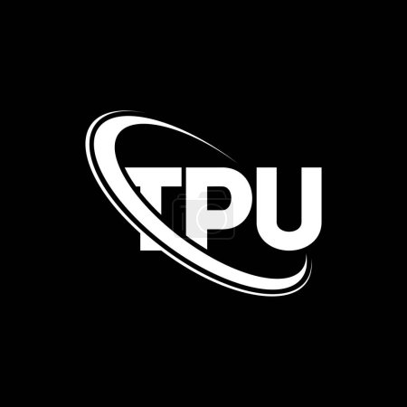 Illustration for TPU logo. TPU letter. TPU letter logo design. Initials TPU logo linked with circle and uppercase monogram logo. TPU typography for technology, business and real estate brand. - Royalty Free Image