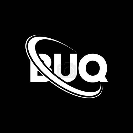 Téléchargez les illustrations : Logo BUQ. Lettre BUQ. BUQ lettre logo design. Initiales logo BUQ lié au logo monogramme cercle et majuscule. typographie BUQ pour la technologie, les affaires et la marque immobilière. - en licence libre de droit