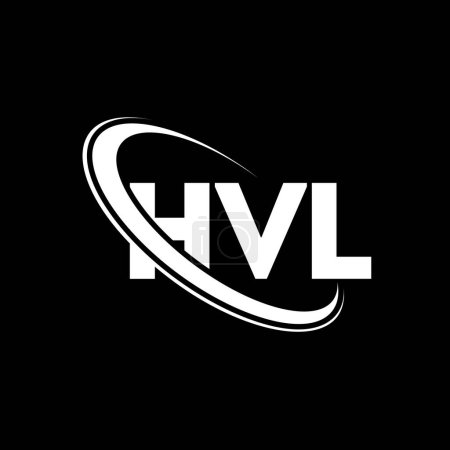 Illustration for HVL logo. HVL letter. HVL letter logo design. Initials HVL logo linked with circle and uppercase monogram logo. HVL typography for technology, business and real estate brand. - Royalty Free Image