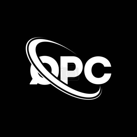 Ilustración de Logo de QPC. Carta QPC. Diseño del logotipo de la letra QPC. Logotipo inicial de QPC vinculado con el círculo y el logotipo del monograma en mayúsculas. Tipografía QPC para marca tecnológica, empresarial e inmobiliaria. - Imagen libre de derechos