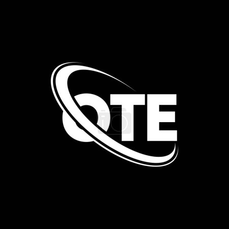 Ilustración de Logo OTE. Carta OTE. Diseño del logotipo de la letra OTE. Inicial logotipo OTE vinculado con el círculo y el logotipo monograma en mayúsculas. Tipografía OTE para marca tecnológica, empresarial e inmobiliaria. - Imagen libre de derechos