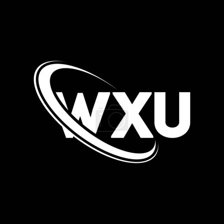 Illustration for WXU logo. WXU letter. WXU letter logo design. Initials WXU logo linked with circle and uppercase monogram logo. WXU typography for technology, business and real estate brand. - Royalty Free Image