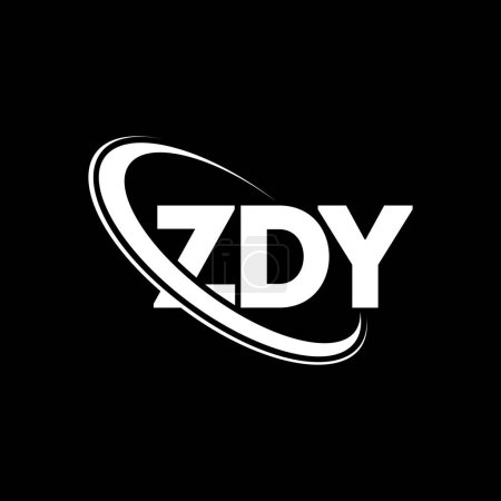 Illustration for ZDY logo. ZDY letter. ZDY letter logo design. Initials ZDY logo linked with circle and uppercase monogram logo. ZDY typography for technology, business and real estate brand. - Royalty Free Image