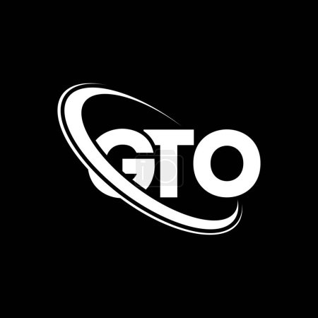 Illustration for GTO logo. GTO letter. GTO letter logo design. Initials GTO logo linked with circle and uppercase monogram logo. GTO typography for technology, business and real estate brand. - Royalty Free Image