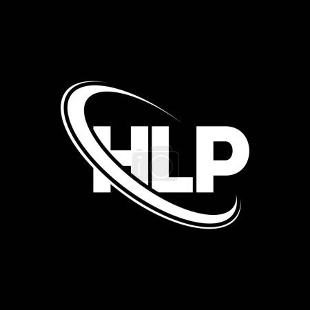 Ilustración de Logotipo HLP. Carta HLP. Diseño del logotipo de la letra HLP. Logotipo inicial de HLP vinculado con el círculo y el logotipo del monograma en mayúsculas. Tipografía HLP para marca tecnológica, empresarial e inmobiliaria. - Imagen libre de derechos