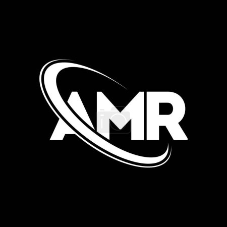 Ilustración de AMR logo. AMR letter. AMR letter logo design. Initials AMR logo linked with circle and uppercase monogram logo. AMR typography for technology, business and real estate brand. - Imagen libre de derechos