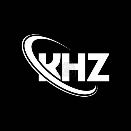 Téléchargez les illustrations : Logo KHZ. Lettre du KHZ. KHZ lettre logo design. Initiales Logo KHZ lié au logo monogram cercle et majuscule. Typographie KHZ pour la marque technologique, commerciale et immobilière. - en licence libre de droit
