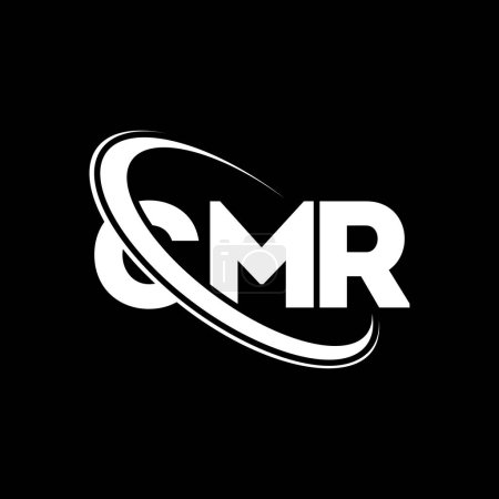 Ilustración de Logo CMR. Carta CMR. Diseño del logotipo de la letra CMR. Inicial logo CMR vinculado con círculo y logo monograma en mayúsculas. Tipografía CMR para marca tecnológica, empresarial e inmobiliaria. - Imagen libre de derechos