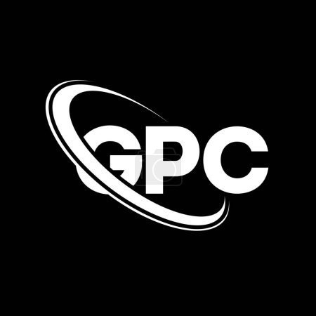 Ilustración de Logo de GPC. Carta de GPC. Diseño del logotipo de la letra GPC. Inicial logotipo de GPC vinculado con el círculo y el logotipo del monograma en mayúsculas. Tipografía GPC para marca tecnológica, empresarial e inmobiliaria. - Imagen libre de derechos