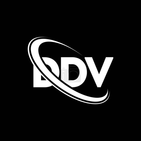 Ilustración de Logotipo DDV. Carta DDV. Diseño del logotipo de la letra DDV. Logo inicial de DDV vinculado con el logotipo del círculo y del monograma en mayúsculas. Tipografía DDV para marca tecnológica, empresarial e inmobiliaria. - Imagen libre de derechos