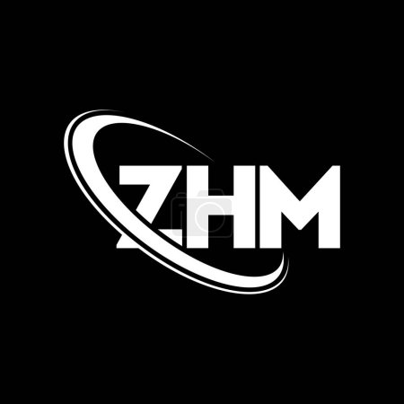 Illustration for ZHM logo. ZHM letter. ZHM letter logo design. Initials ZHM logo linked with circle and uppercase monogram logo. ZHM typography for technology, business and real estate brand. - Royalty Free Image