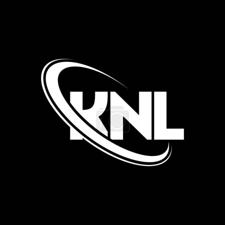 Illustration for KNL logo. KNL letter. KNL letter logo design. Initials KNL logo linked with circle and uppercase monogram logo. KNL typography for technology, business and real estate brand. - Royalty Free Image