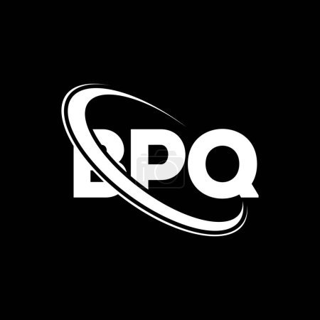 Illustration for BPQ logo. BPQ letter. BPQ letter logo design. Initials BPQ logo linked with circle and uppercase monogram logo. BPQ typography for technology, business and real estate brand. - Royalty Free Image